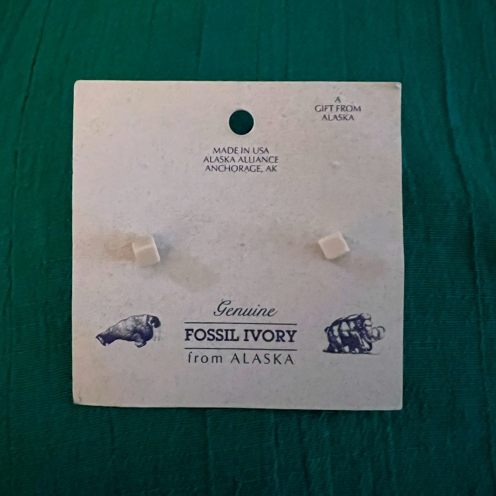 Fossil Ivory Stud Earrings from Alaska